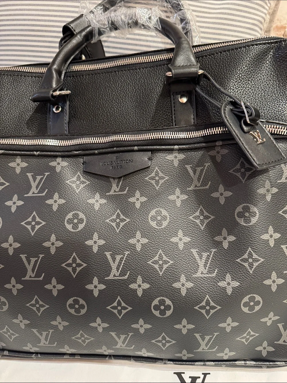 Louis Vuitton Black Monogram Canvas & Leather Travel Duffel